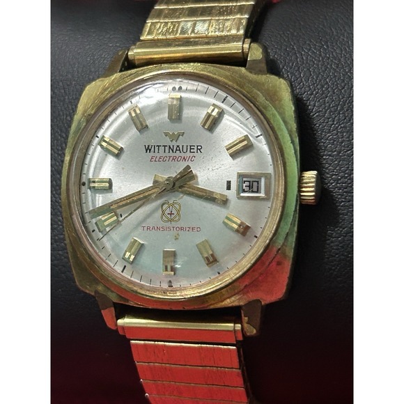 Vintage Wittnauer Swiss Electronic Transistorized  Gold Tone Mens Watch - Picture 2 of 13
